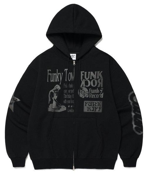 PICTORIAL ZIP UP HOODIE BLACK(CV2DSUM403A)
