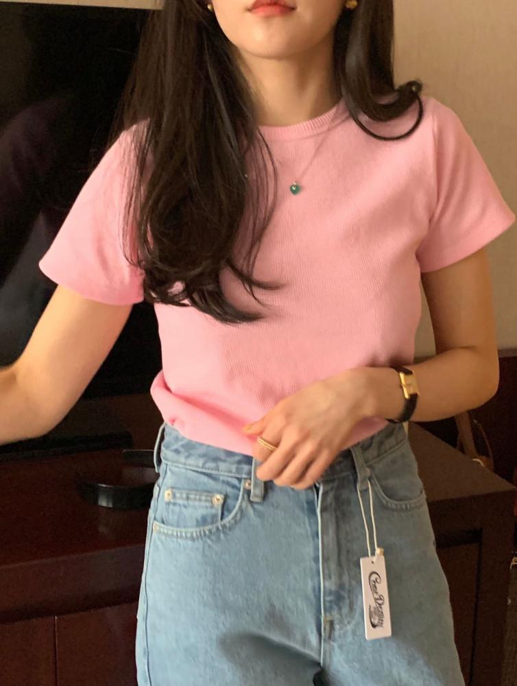 80REIRAI 레이라이 와플 반팔 티