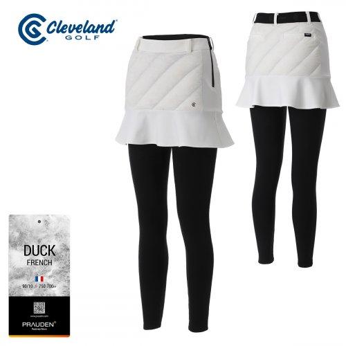 프렌치덕 사선퀼팅 기모레깅스결합형 여성 다운큐롯_CGWSK24765WH