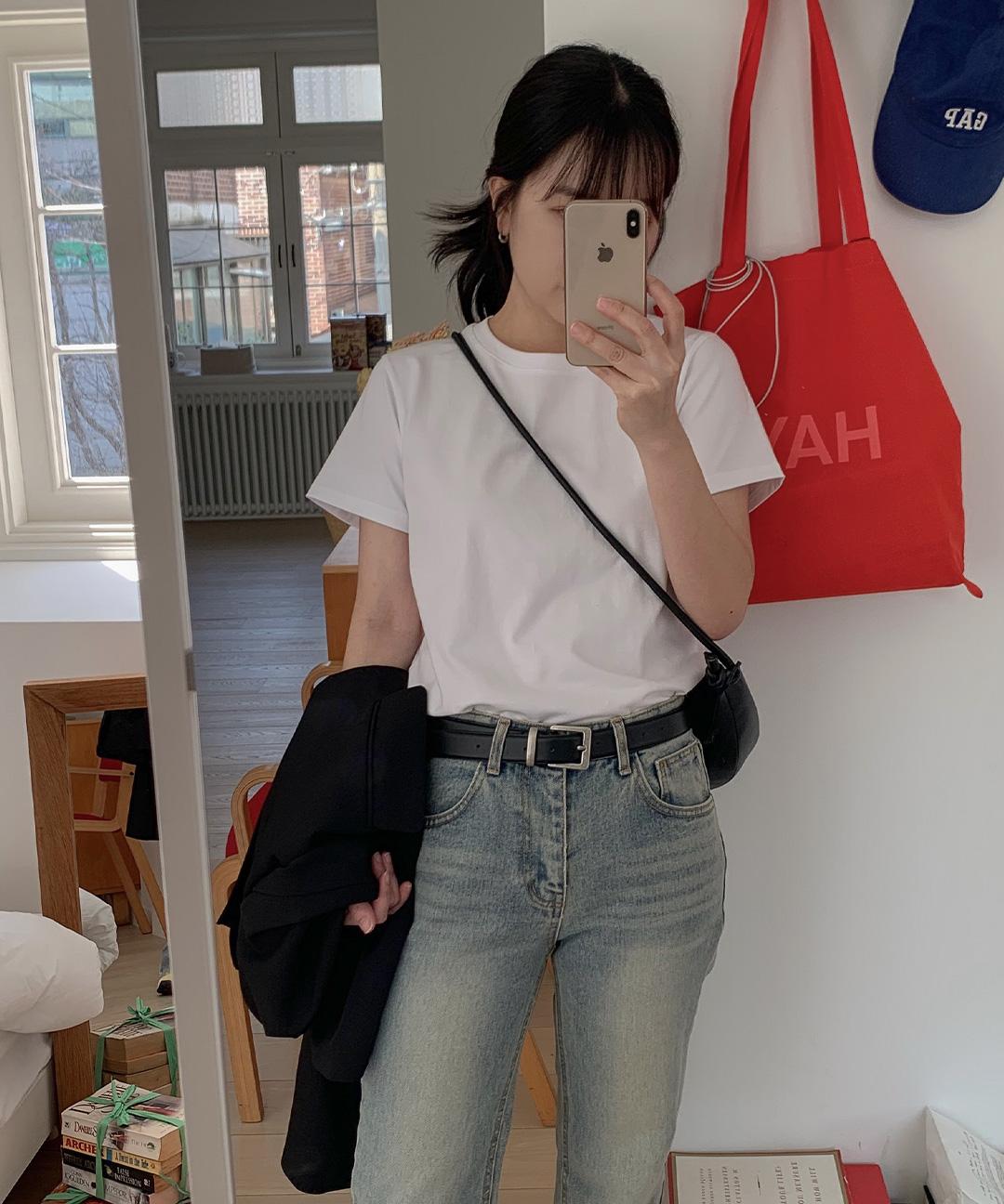 효키 [단독]💚MADE/자체제작💚 늘어짐/비침 없는 코튼스판 무지 크롭 여름 쫀쫀 짱짱 반팔티 기본티 이너티 슬림 u넥 직진배송 슬림핏