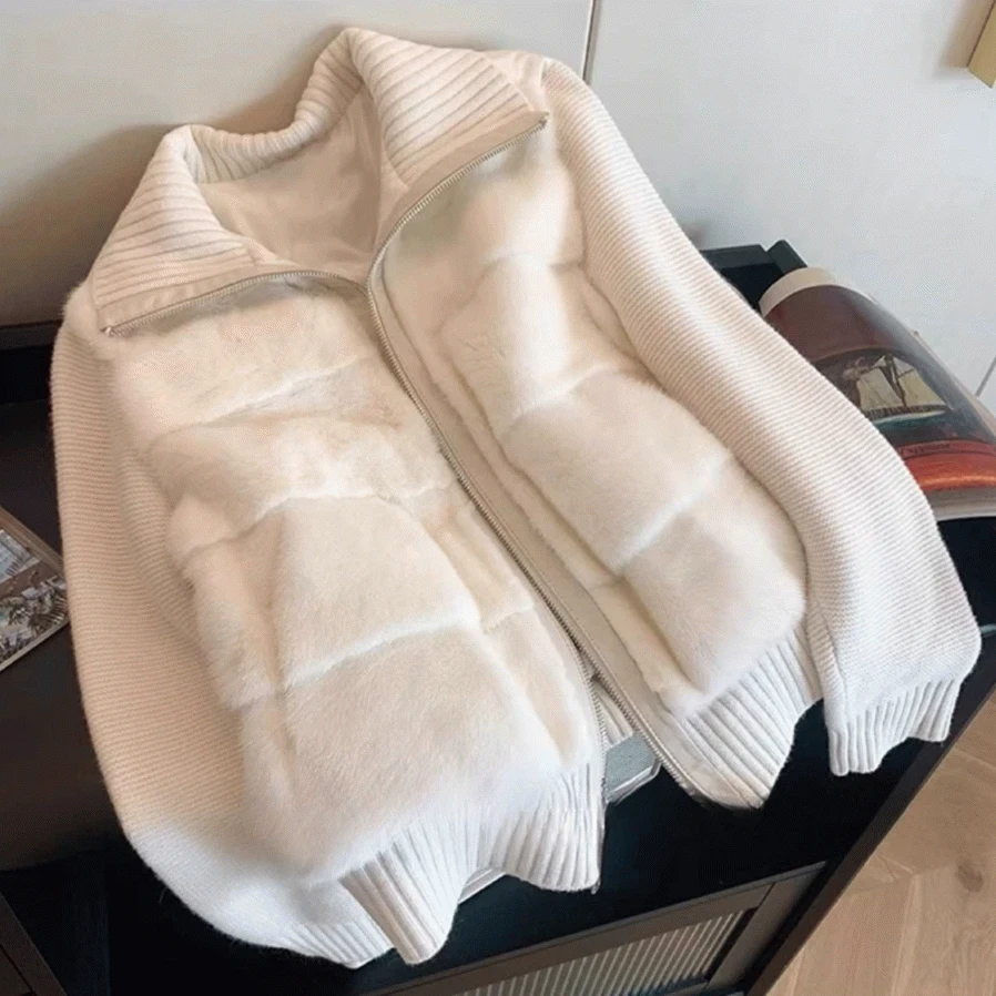 * premium high-quality * 2c 페이크밍크 구스다운 숏패딩
