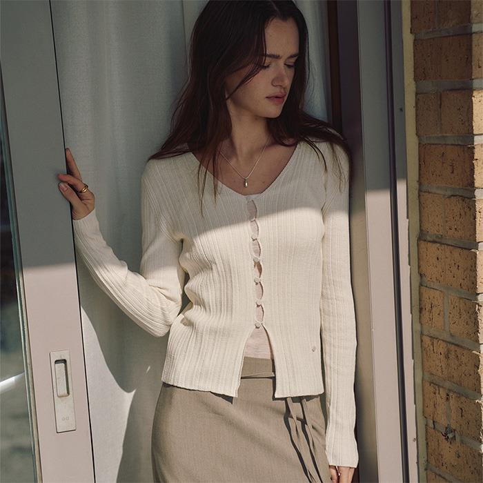 [우먼] [ITALY] 슬림 브이넥 골지 가디건 10 COLOR COWCD003