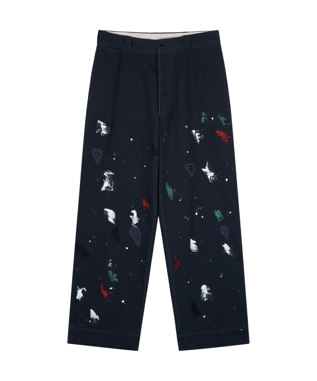 Distressed Paint Chino Pants (Navy)