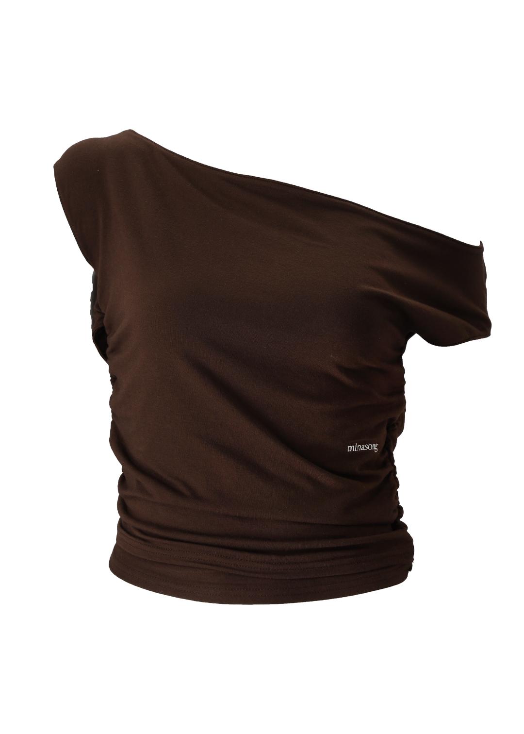 CUT OUT BOAT NECK - ESPRESSO