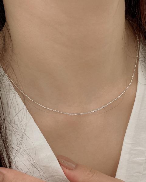 실버 925 트리플 볼 커브체인 목걸이