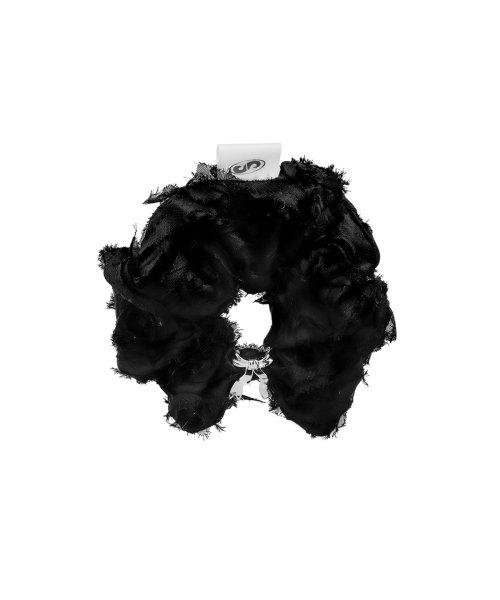 NO.433 HAIR SCRUNCH LACE SILVER RIBBON
