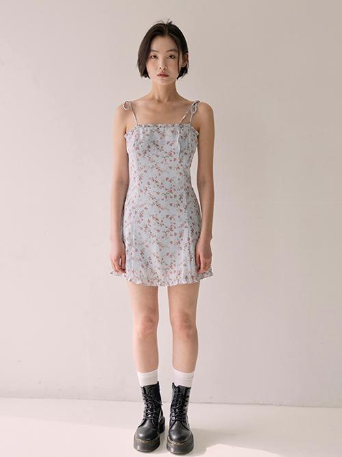 [3/21 예약배송] Frill mini dress (Blue)
