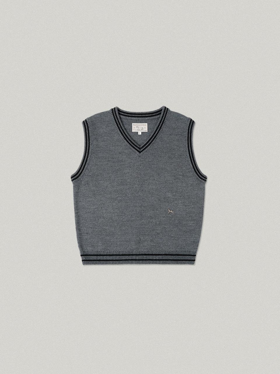 Line Knit Vest - gray라인 니트 베스트