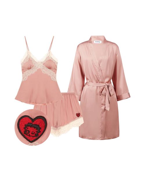 베티붑 레이스 슬립 파자마 셋업_인디 핑크