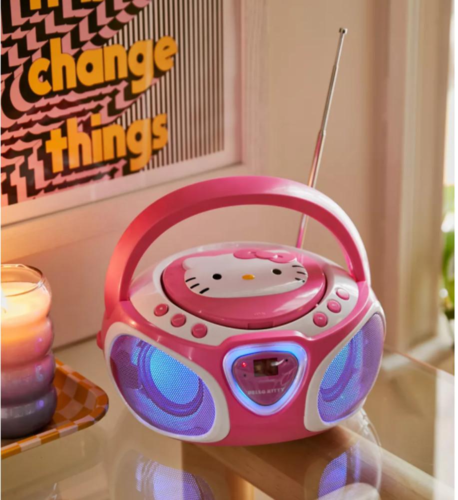 레트로 휴대용 헬로 키티 시디 플레이어 붐박스 CD PLAYER Hello Kitty Boombox