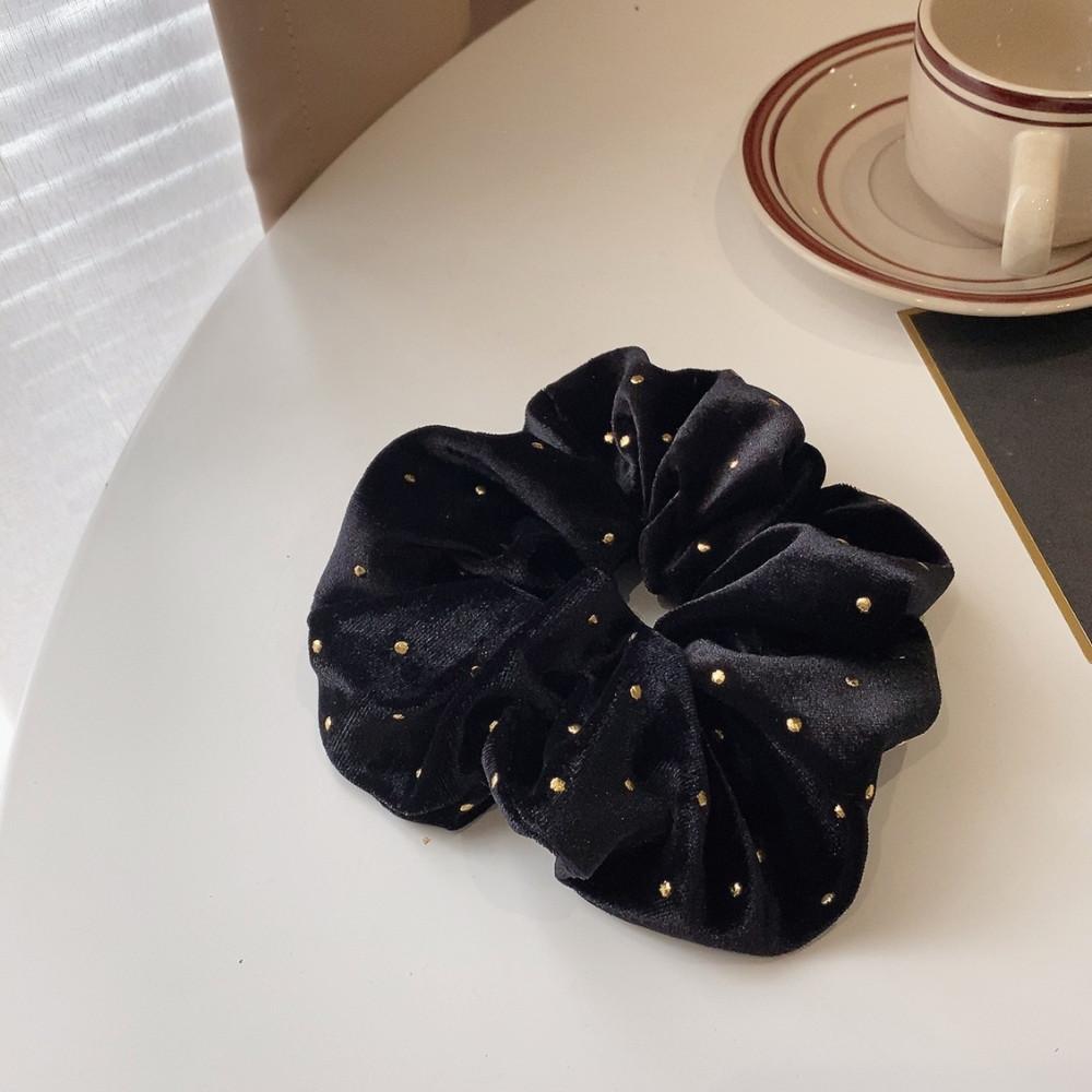 벨벳 스크런치 곱창밴드 골드찡 포인트 빅사이즈 머리끈 (2 size)