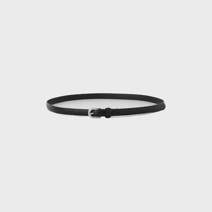 15MM CLASSIC ITALIAN LEATHER BELT - BLACK/SILVER