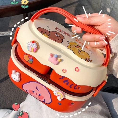 귀여운 일본식 유치원 소풍 도시락통 피크닉 런치박스