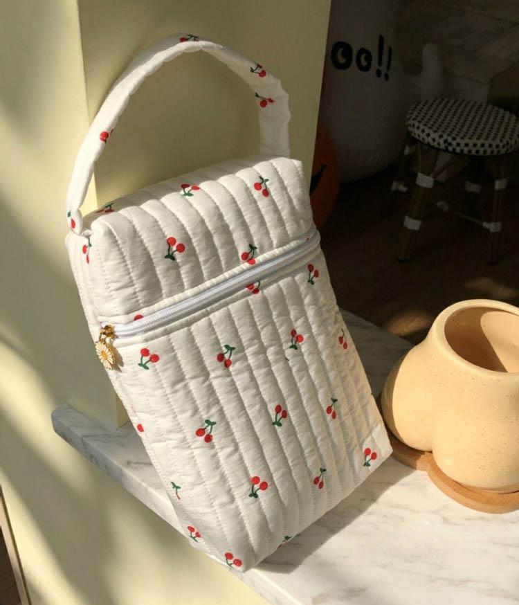 03900 여름 후르츠 체리 태블릿 자수파우치 누빔가방