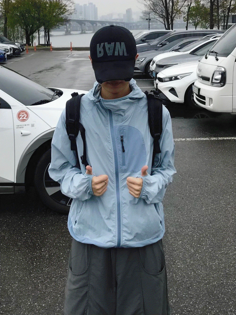 레빗 웨이브 지퍼 바람막이 3C