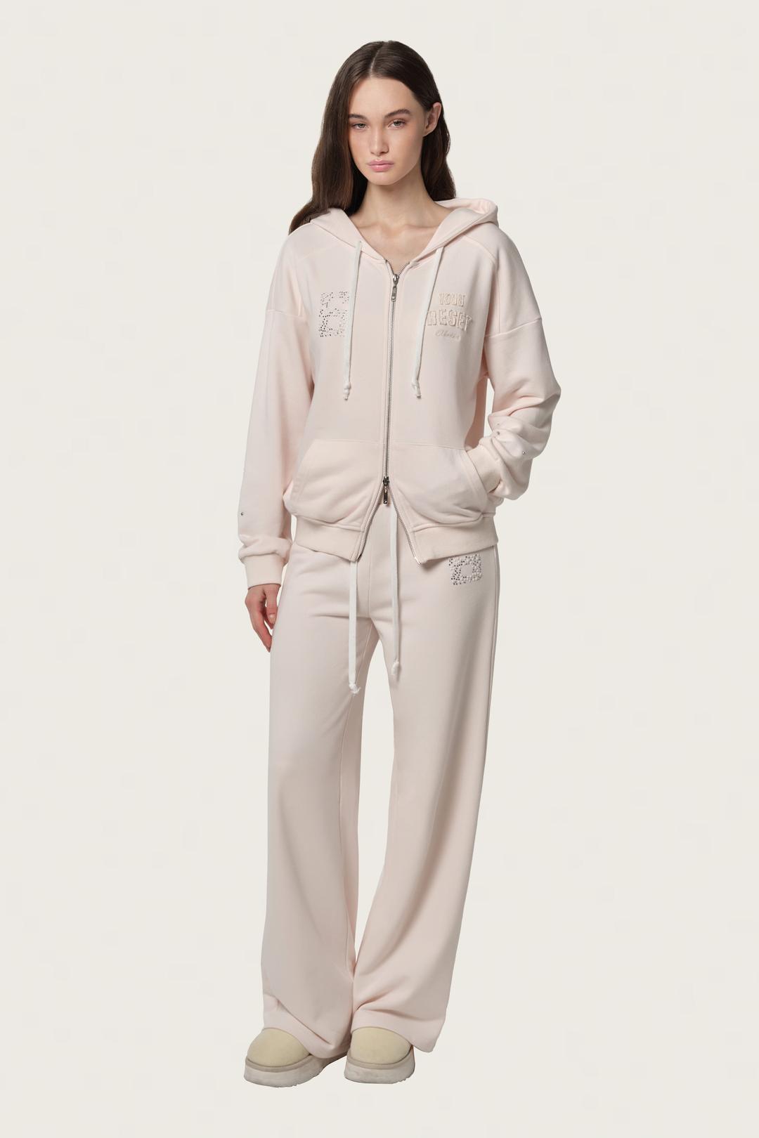 06 Crystal hooded zip-up, Pink