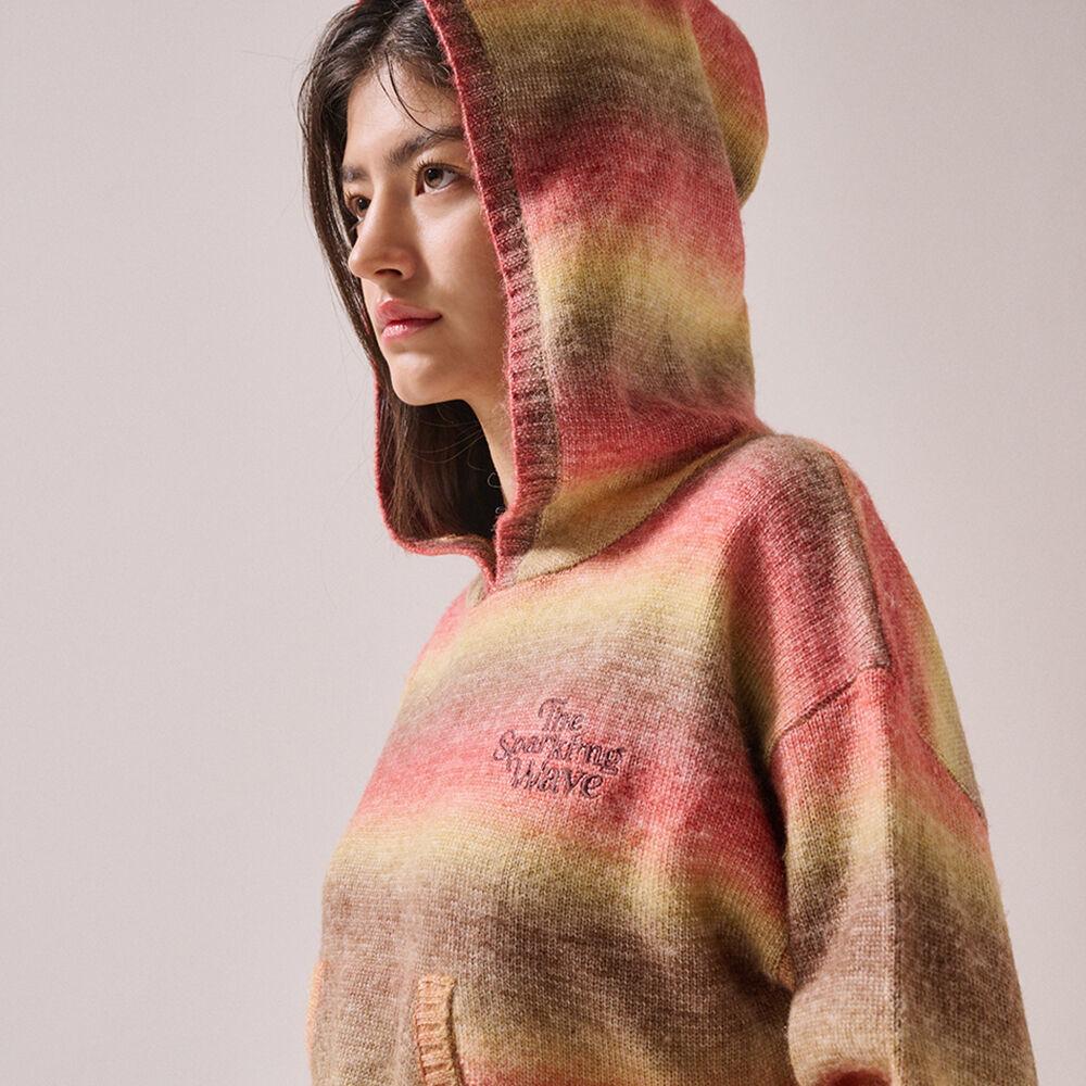 Gradation Knit Hoodie Brown