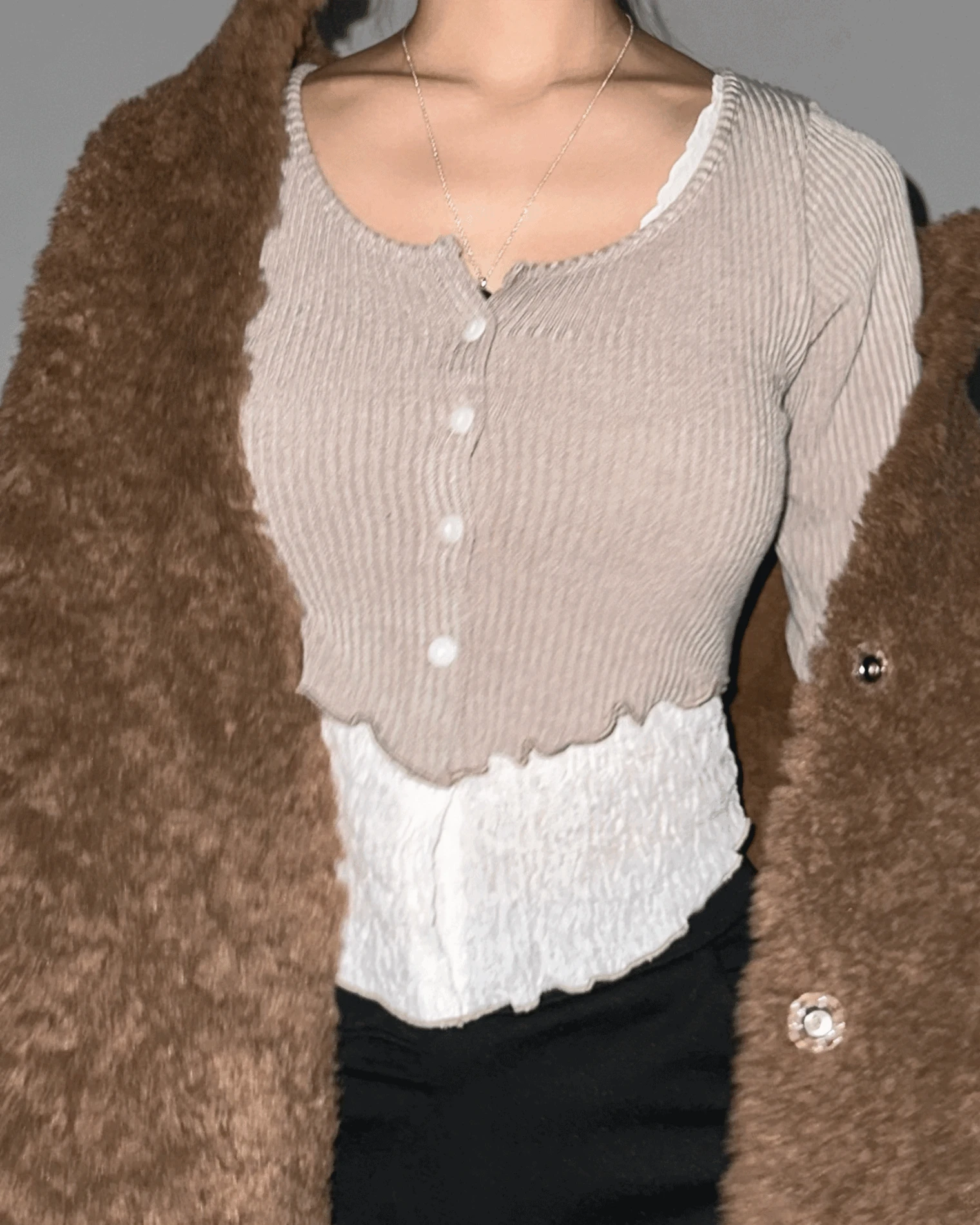 Double Ruffle Cardigan T