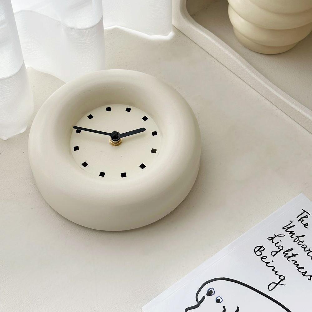 유월가게 무소음 도넛 탁상시계 미드센츄리 벽시계 2color