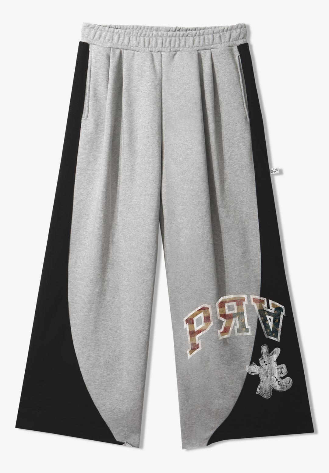 AMERICAN RABBIT SWEAT PANTS _ MELANGE/BLACK