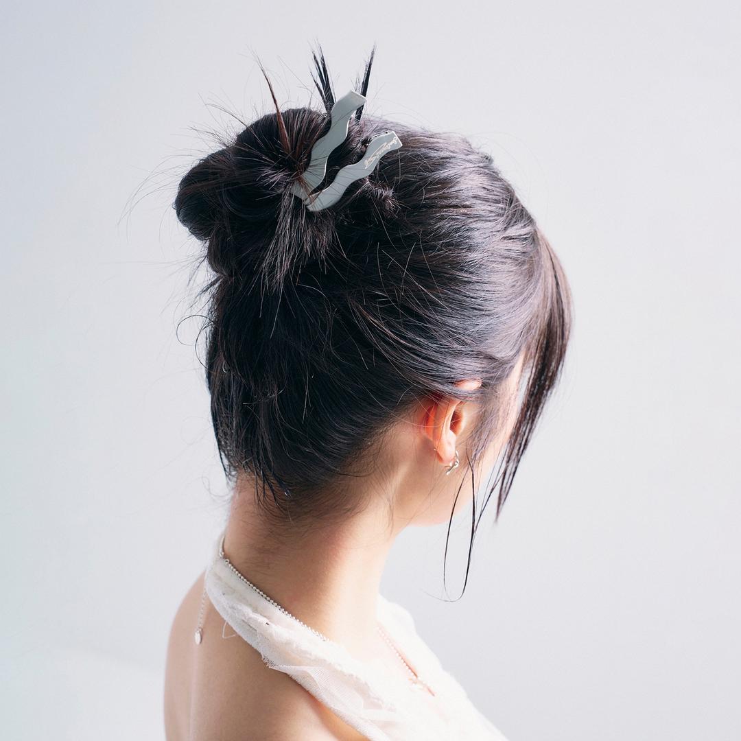 NO.425 [SILVER] WAVE HAIR PIN 2SET