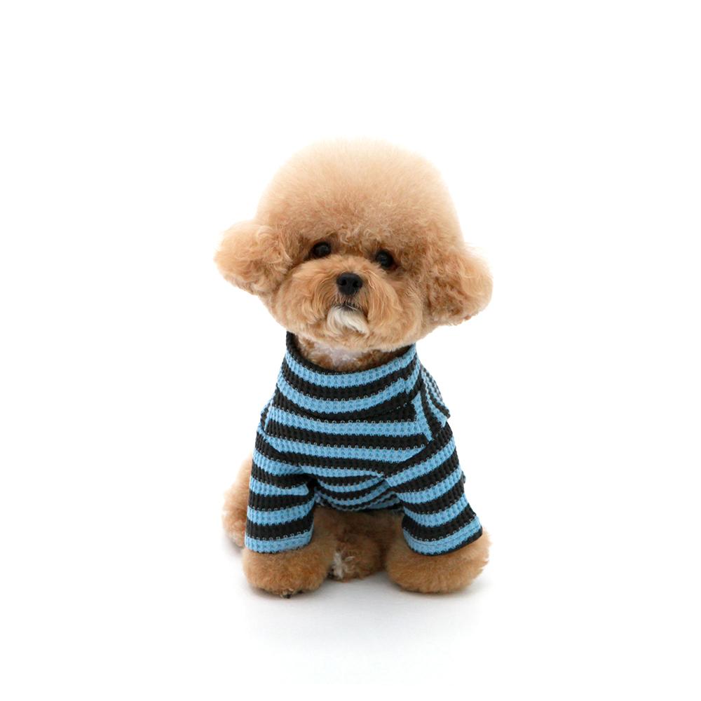 KINI WAFFLE KNIT TSHIRT-BLUE(반팔니트)