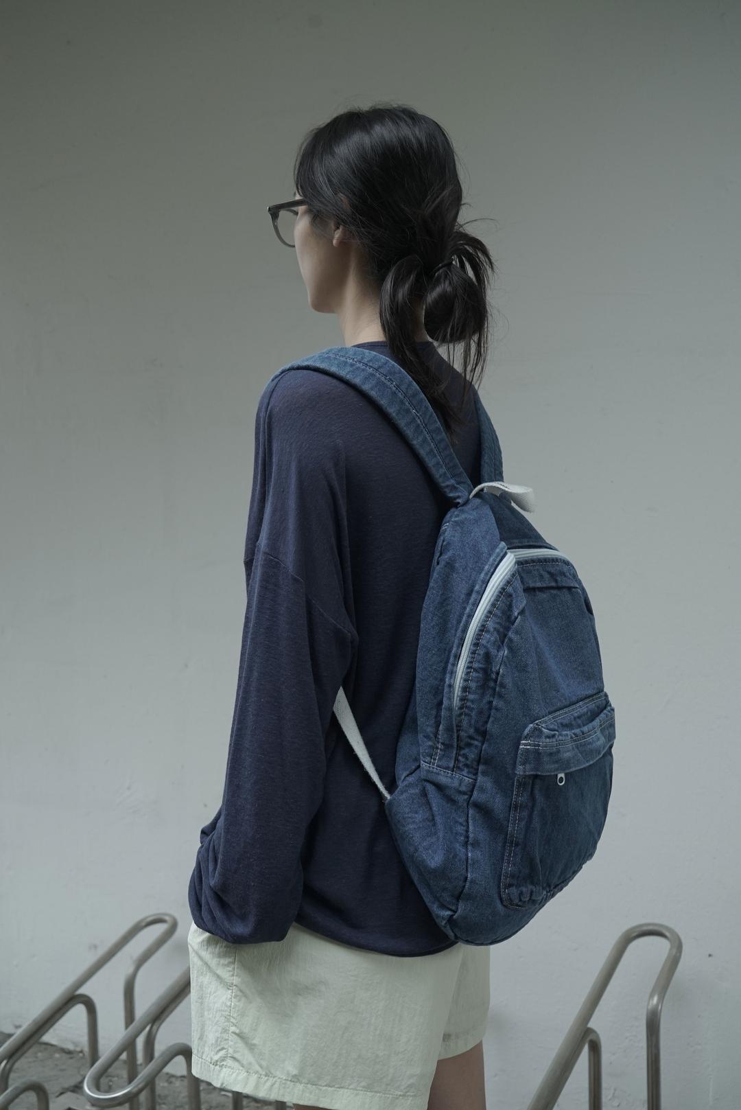 Vintage denim backpack