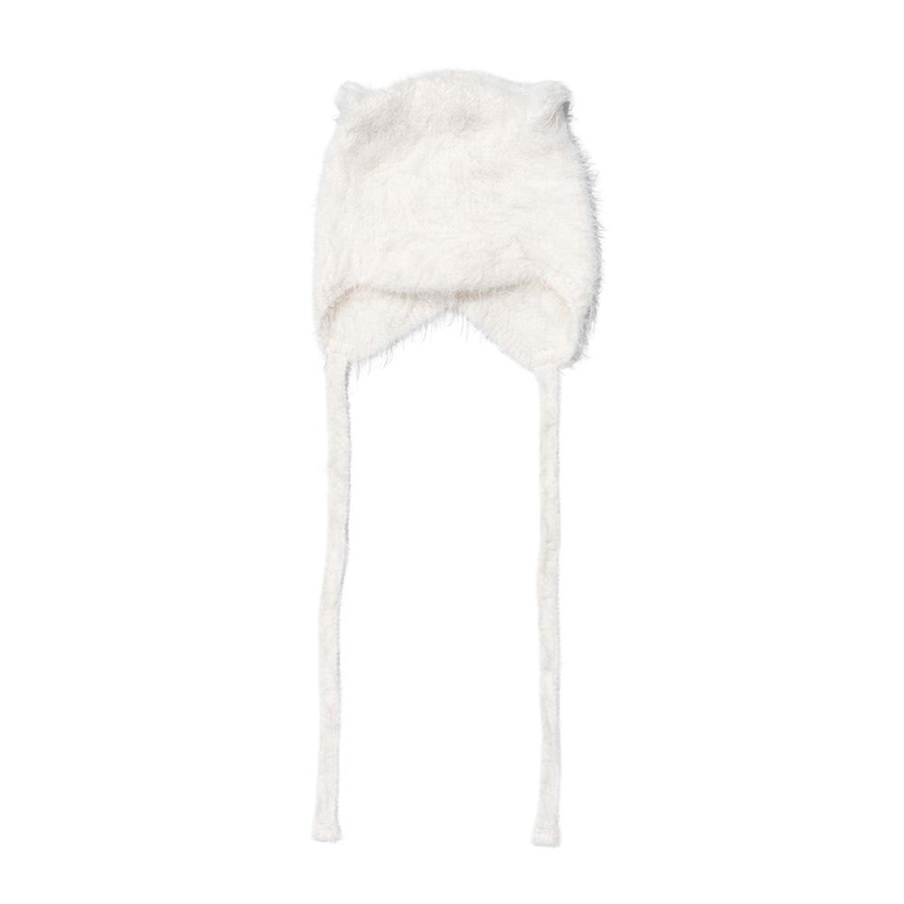 CAT EARS KNIT BEANIE (IVORY)