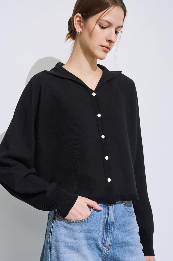 [TIME] 실크 블렌드 칼라 니트 가디건