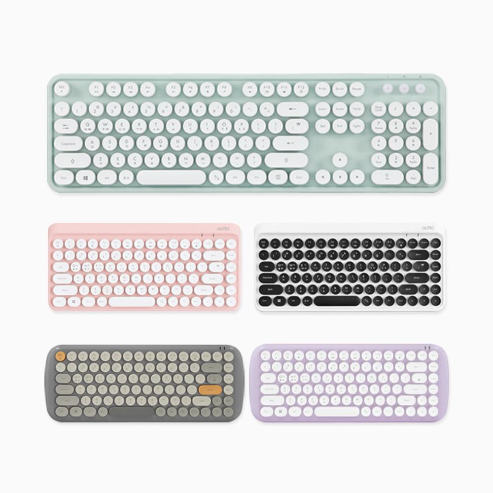 레트로 타자기 멤브레인 무선 블루투스 저소음 키보드