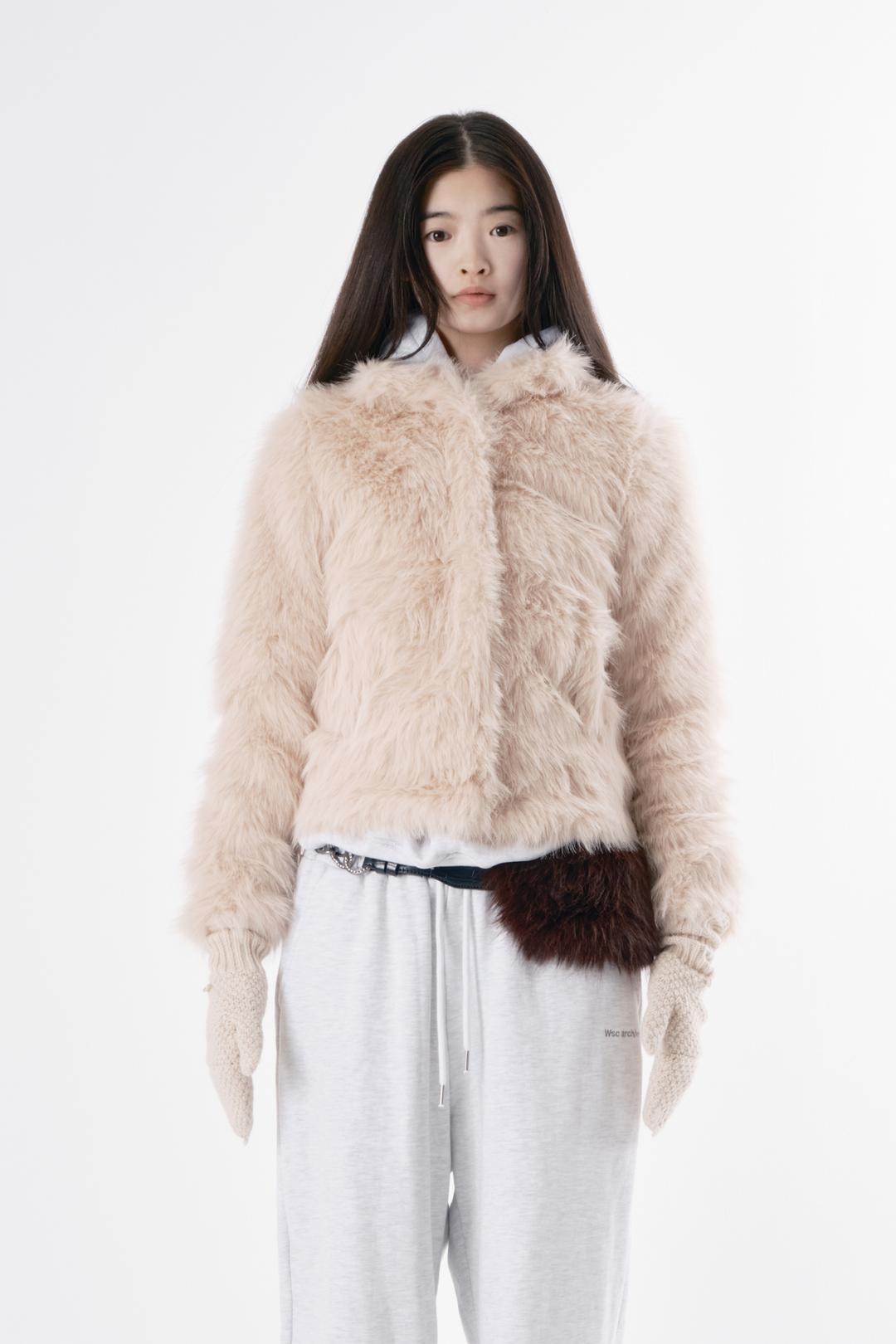 Hairy chain fur jacket 005