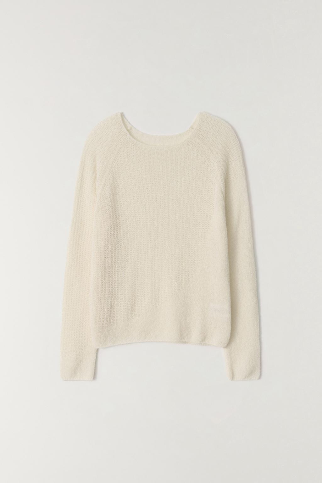 믹스-크로셰 래글런 풀오버 IVORY