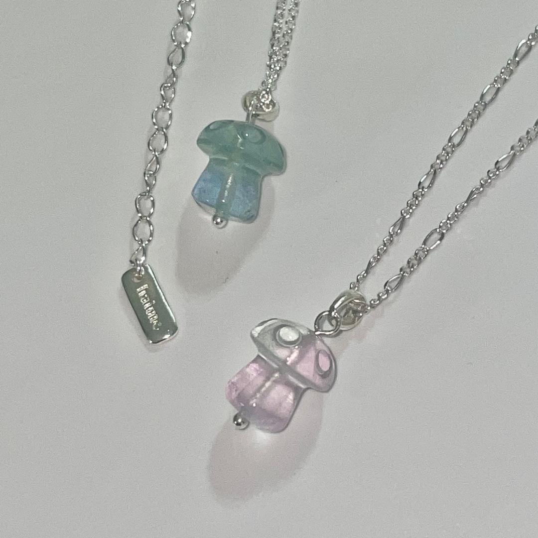 haime natural fluorite mushroom necklace