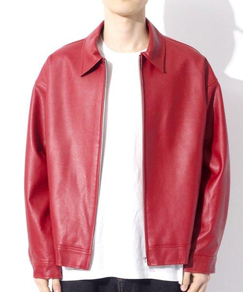 LS Vegan Leather Single Jacket (Red)