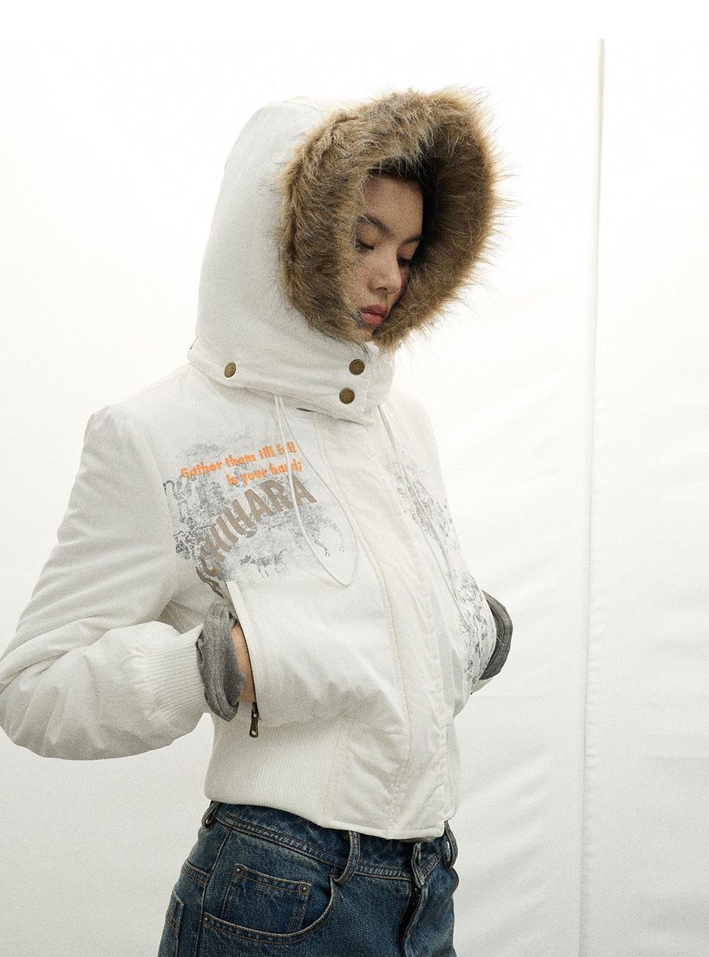 Detachable Cap Cotton Short Jacket (3color)