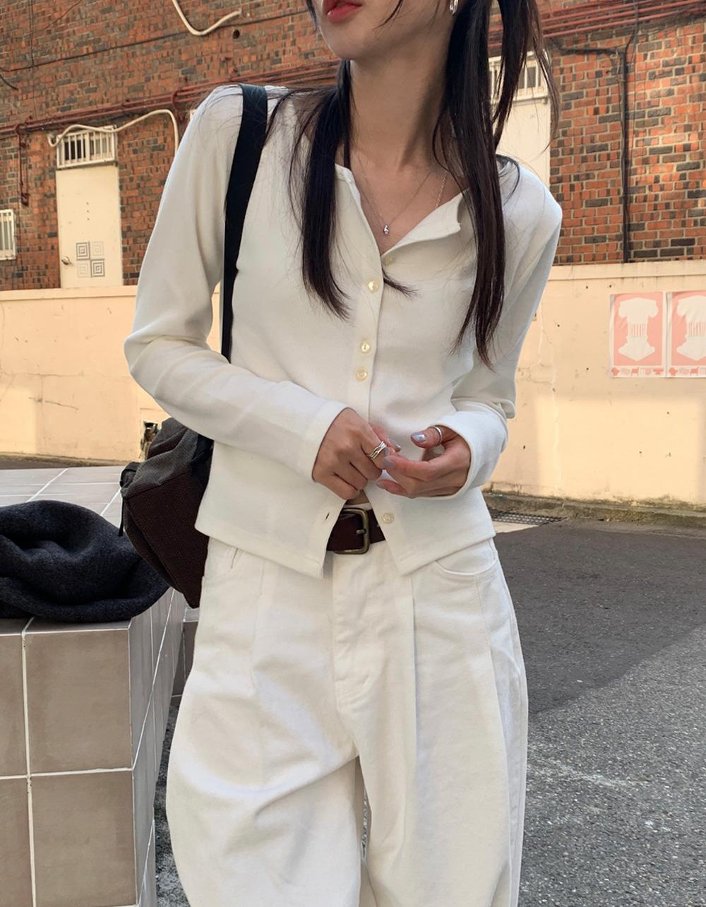 더블 버튼 티 cardigan