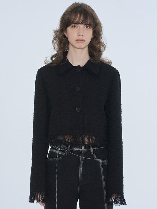 TWEED TASSEL JACKET (black)