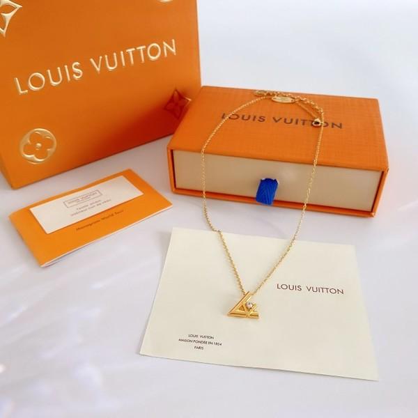 루이' LV 볼트원 스터드 목걸이&귀걸이 Set