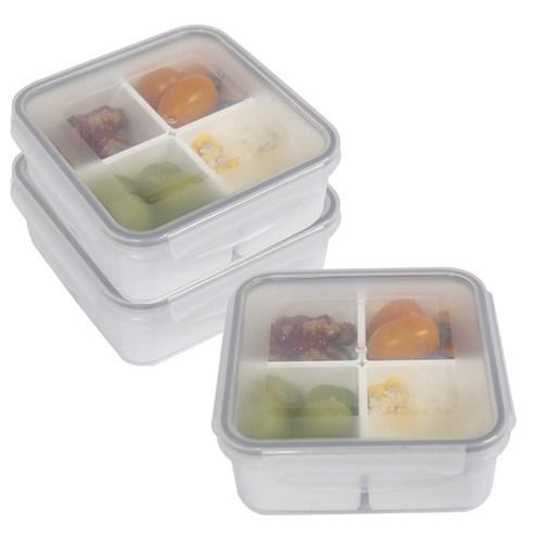 제오닉 나눔 찬통 정사각 4칸 1100ml, 3개