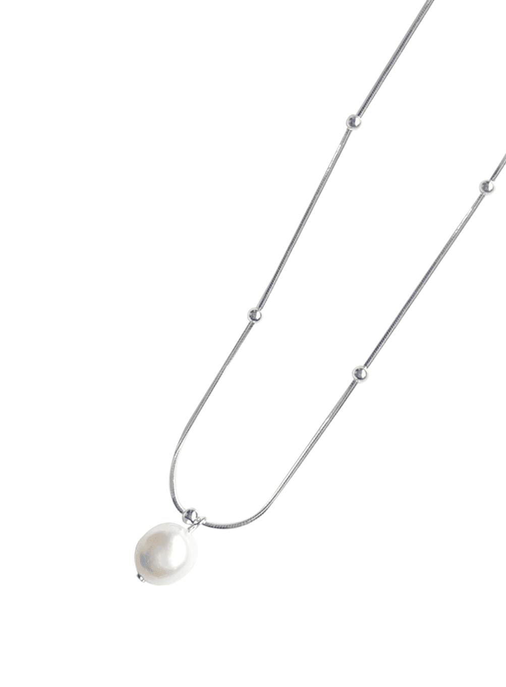 Pearl Snake Ball Chain Necklace