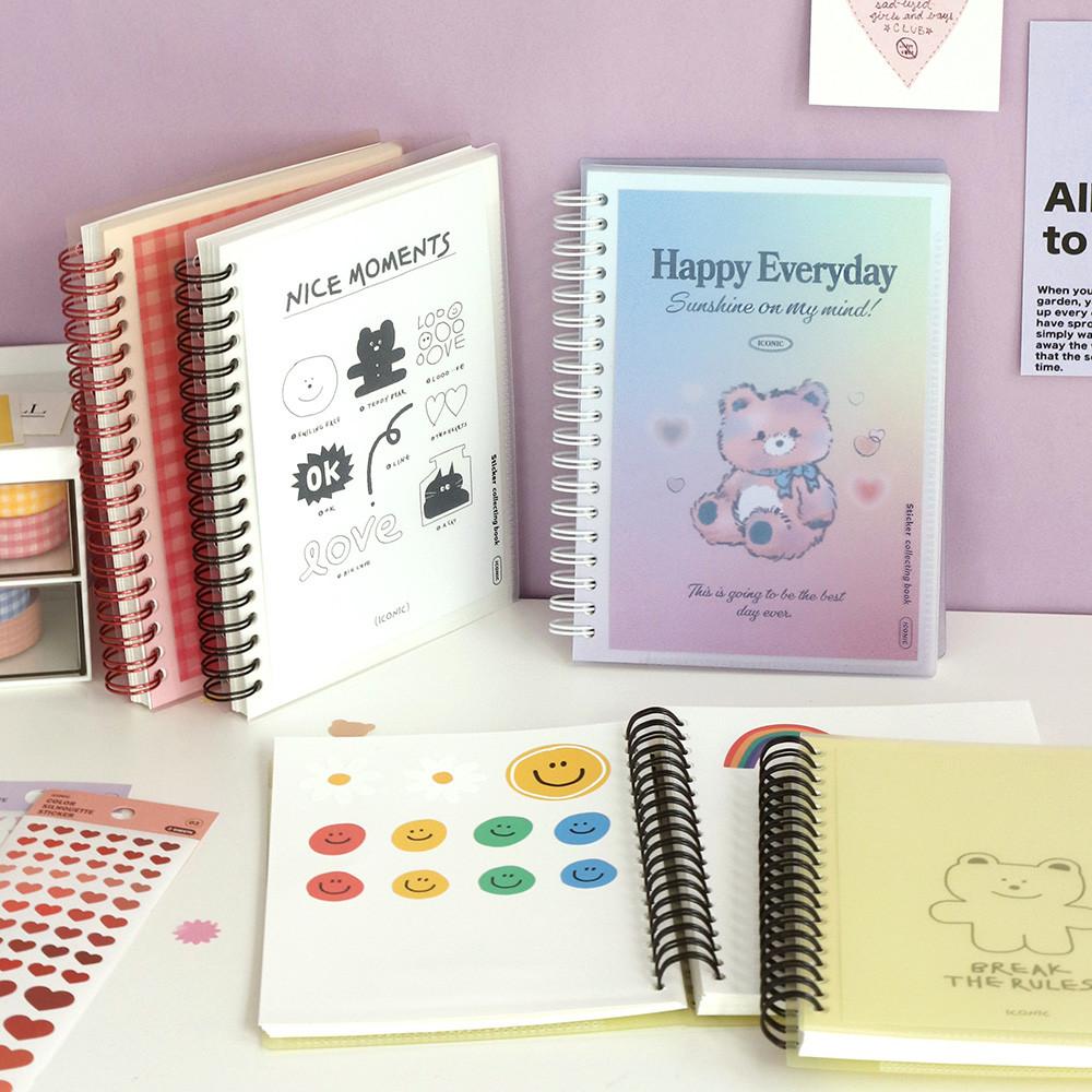 1+1 아이코닉 이형지 스티커북 (양면 다꾸 보관 바인더 꾸미기 데코 스꾸)