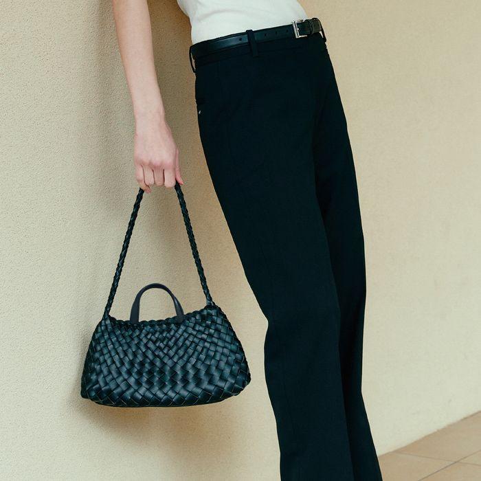 핸드메이드 레더 위빙 토트 백 l 블랙 l B07-1