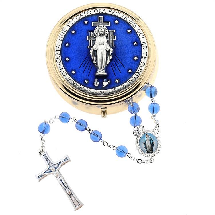 스텐에폭 기적의 패 블루G 6mm 5단 묵주 세트(이태리수입) 천주교 성물