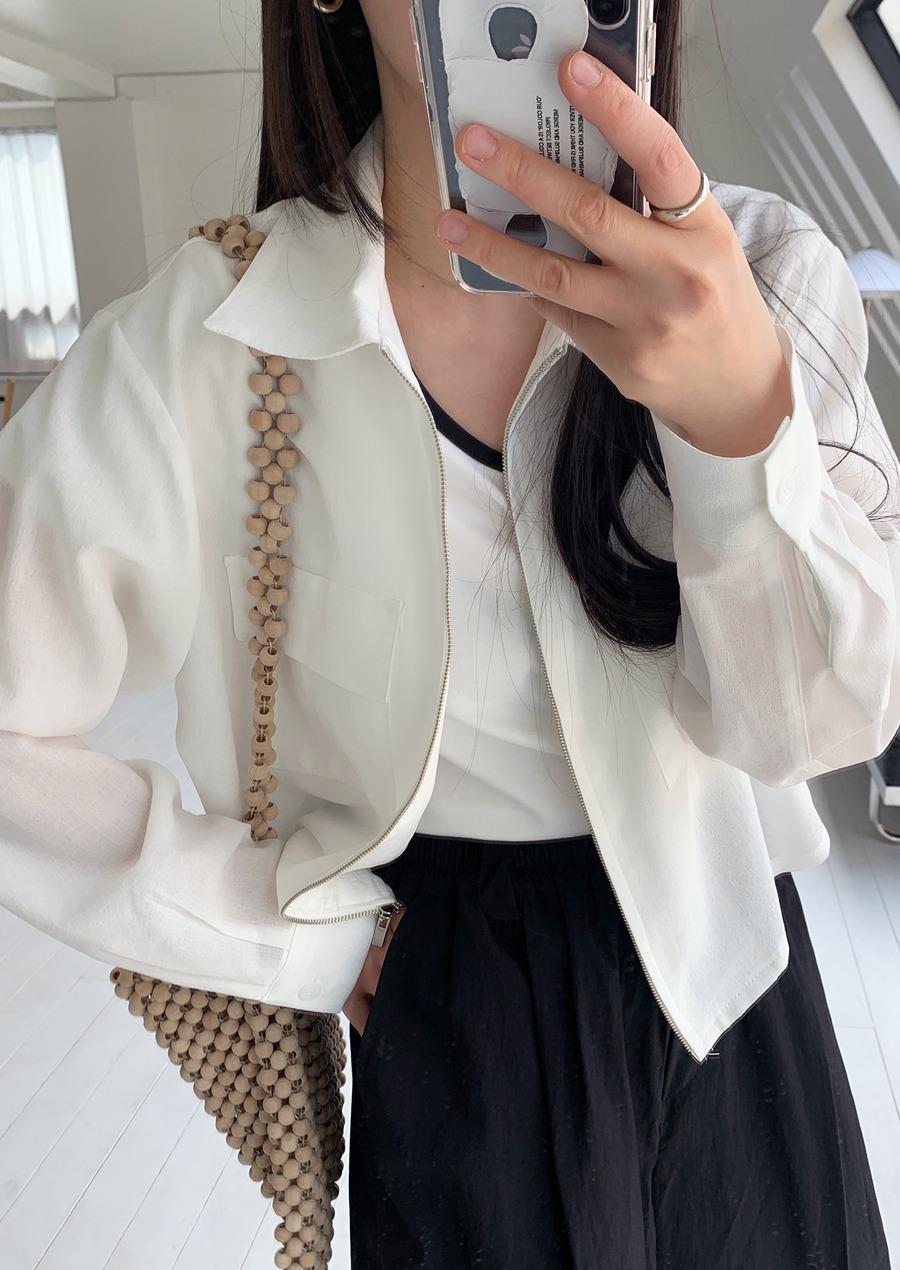 [CHARCOAL 당일출고] SHEER POCKET JACKET (5c)