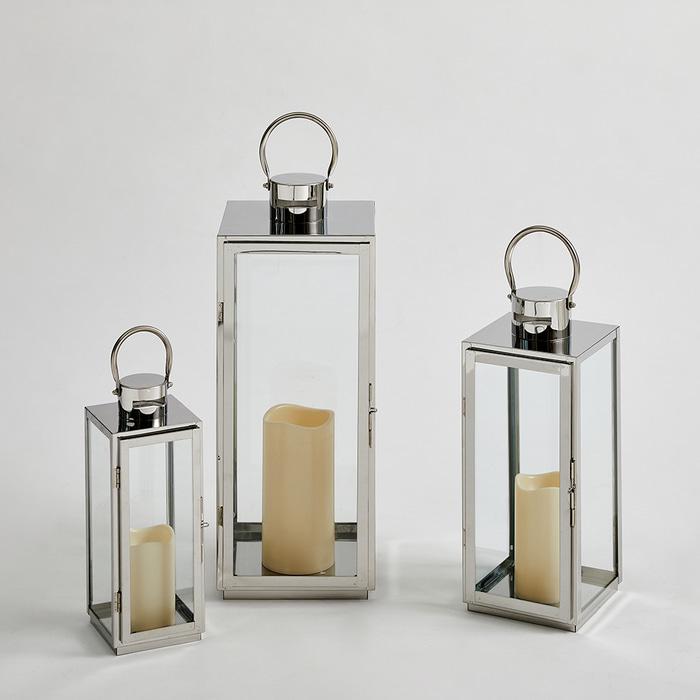 실버 메탈 윌리엄 캔들 메탈 랜턴 3종