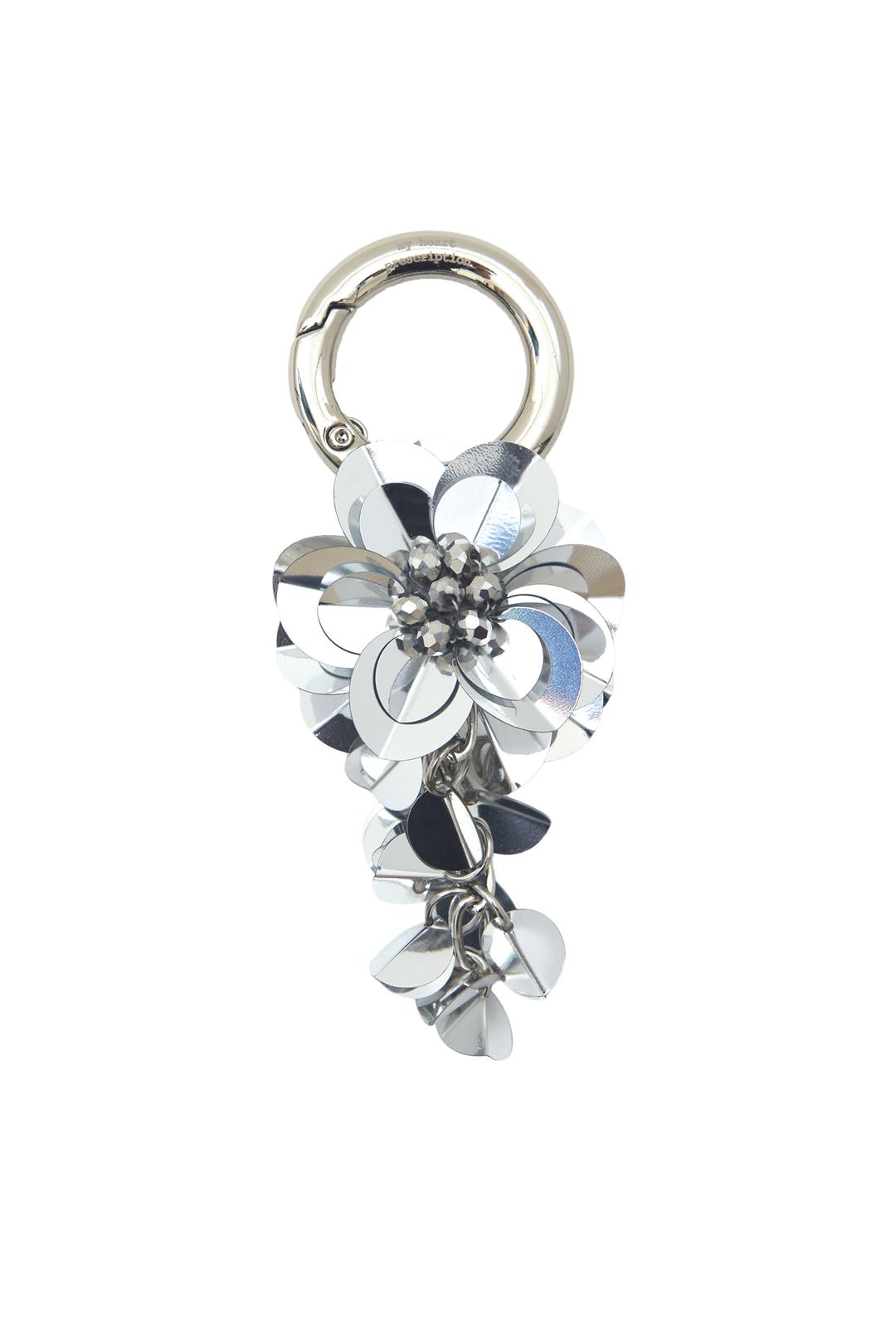 Spangle Flower Keyring - Silver