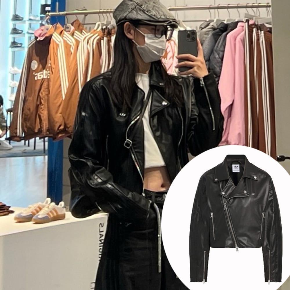 [해외] 아디다스 여성 인조 가죽 레더 라이더 바이커 자켓 루즈핏 블랙 jl7553