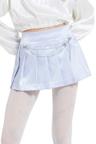 SATIN CHAIN TENNIS SKIRT_SKY