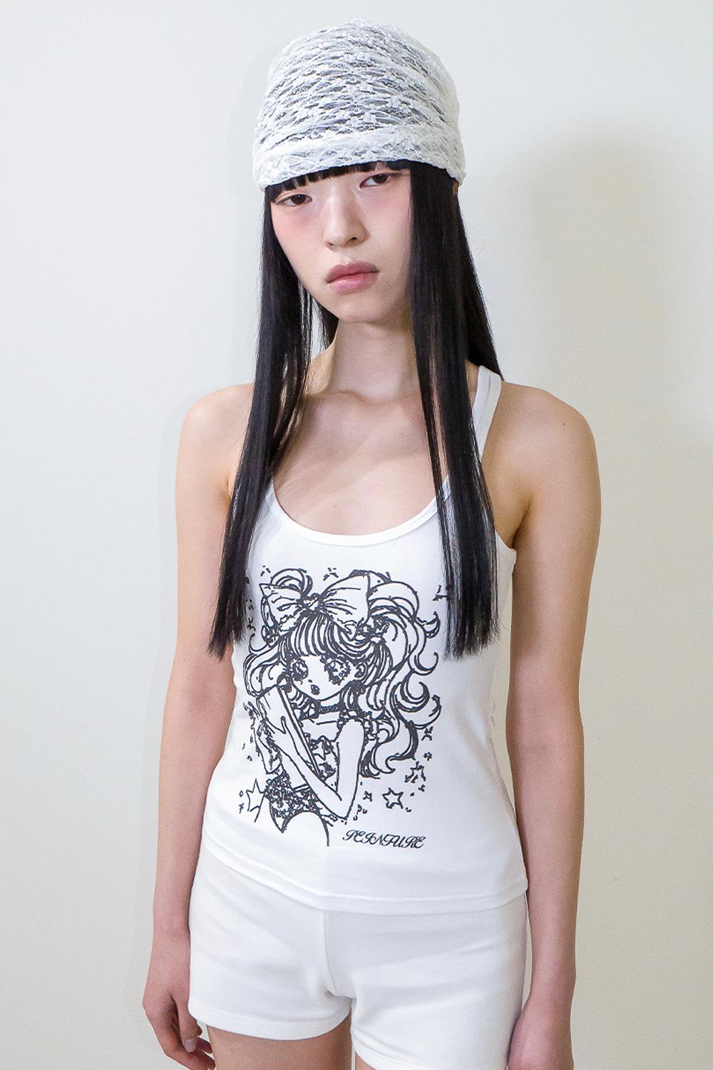 Princess Sleeveless Top-White