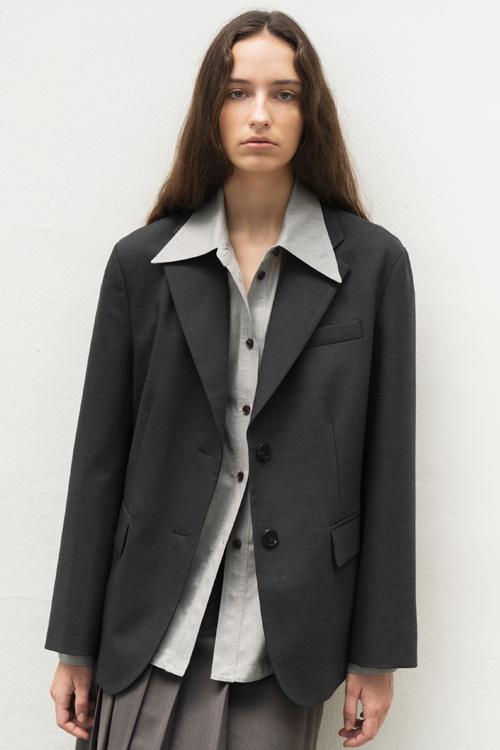 [차정원,문가영,소진,이선빈,김혜준 착용]MARTIN MELANGE SINGLE JACKET (D/Grey)